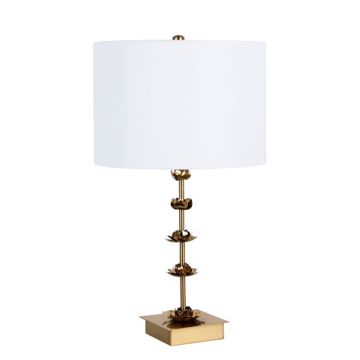 Metal 29" Flower Table Lamp, Gold