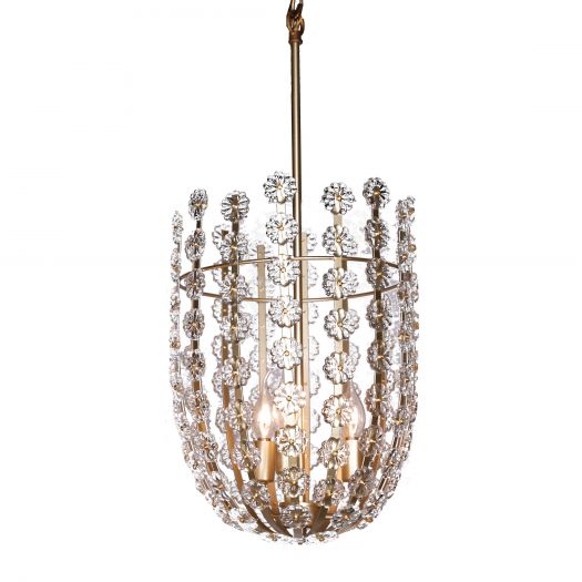 Clear Glass 3 Light Flower Chandelier