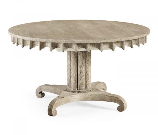 William Yeoward Collected - Country House Chic - Longwood 54" Round-to-Oval Grey Oak Dining Table