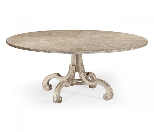 William Yeoward Collected - Country House Chic - Lacock 70" Venetian White Oak Dining Table with Silver Gilding