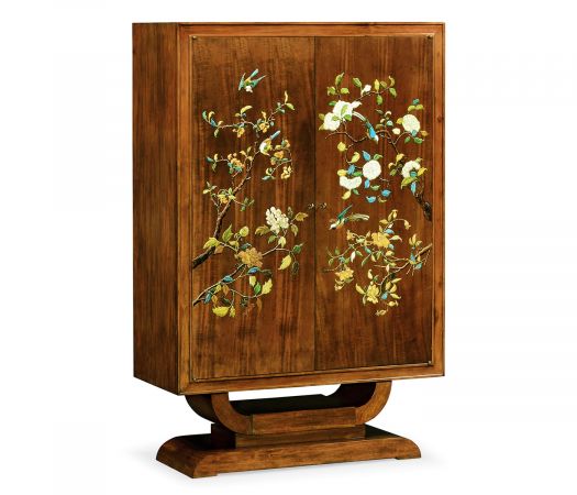 Churchman Collection - Art Deco Imperial Mahogany & Handpainted Right Salon Cabinet