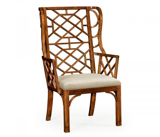 Churchman Collection - Imperial Mahogany Lattice Back Wing Chair