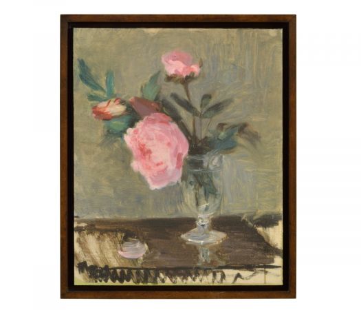 Churchman Collection - Peonies Painting with Walnut Frame