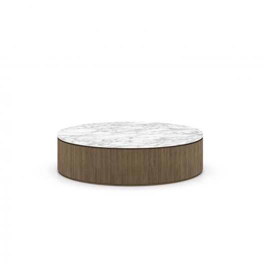 Oak Finish Round Coffee Table (variant color )