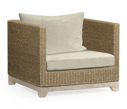 JC Outdoor - Hampton Collection - Navajo Sand & Light Natural Rattan Chair