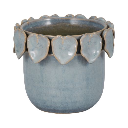 6 Leaf Applique Planter, Blue