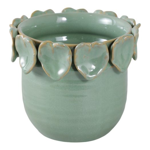 6 Leaf Applique Planter, Green