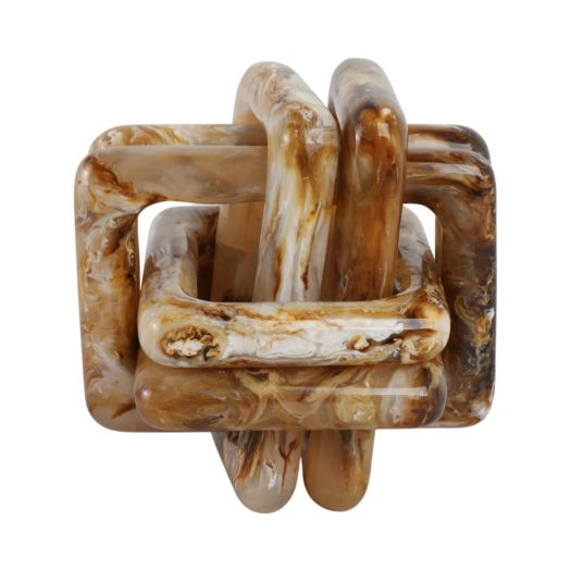6 Marbled Resin Knot, Tan
