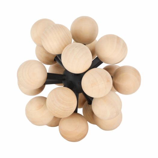 7 ORB WITH WOODEN KNOBS, BLACK/NATURAL