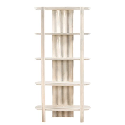 71 Catalina Fluted Wood Etagere, Cream