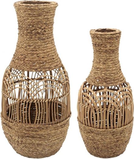 26"H WICKER VASE, BROWN