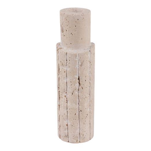 7X2 RAW EDGE TRAVERTINE TAPER HOLDER, TAN