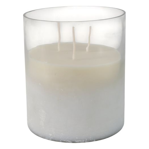 7x6 65 Oz Jasmine Frosted Glass Candle, Clear