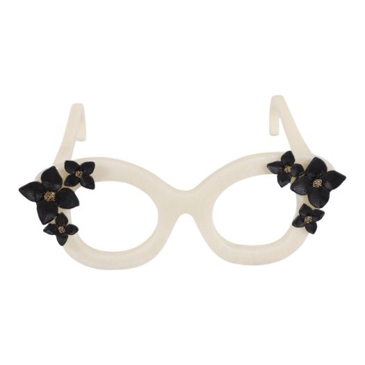 8" DINANT QUARTZ RESIN DECORATIVE GLASSES,WHITE