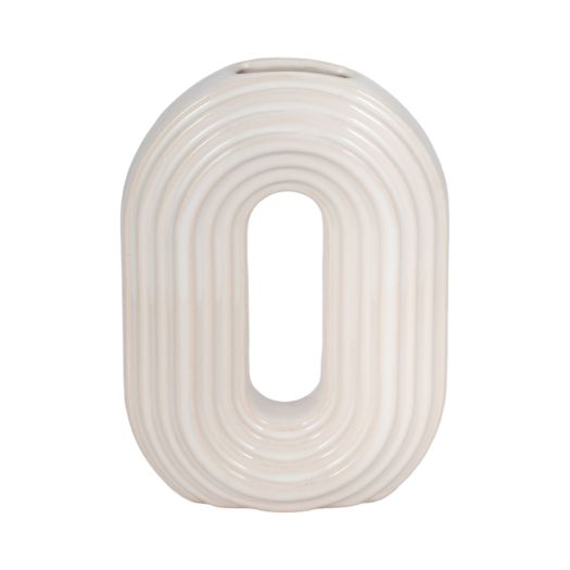 8 Oval Arch Vase, Ivory