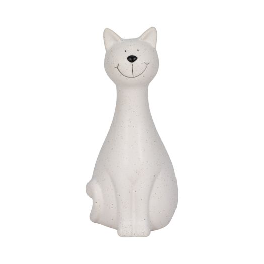 8 Skinny Sitting Kitty, White