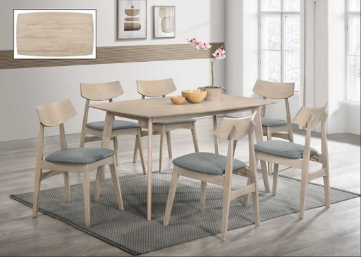 Megan grey wash dining table-6 seater set