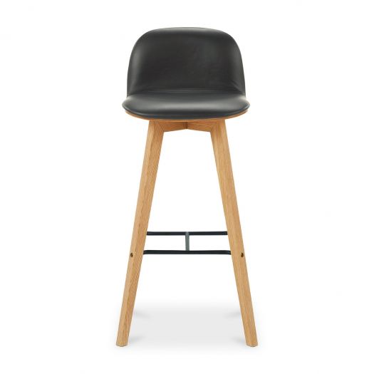 Napoli Leather Barstool Black