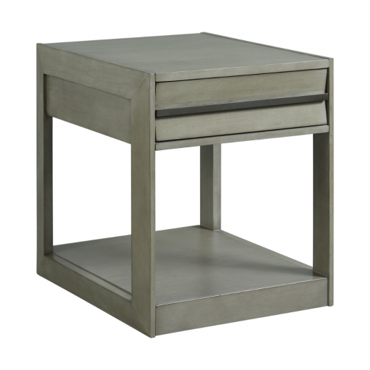 Gordon Rectangular End Table In Grey