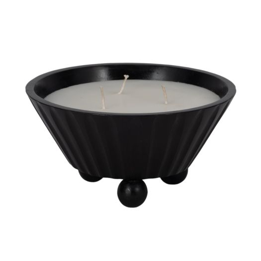 9 17oz Footed Bowl/scented Wax, Black