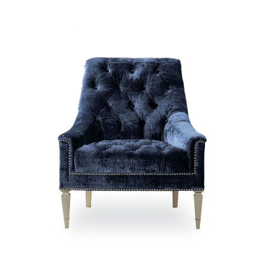 Classic Elegance -Tufted Chair (Dark Blue)