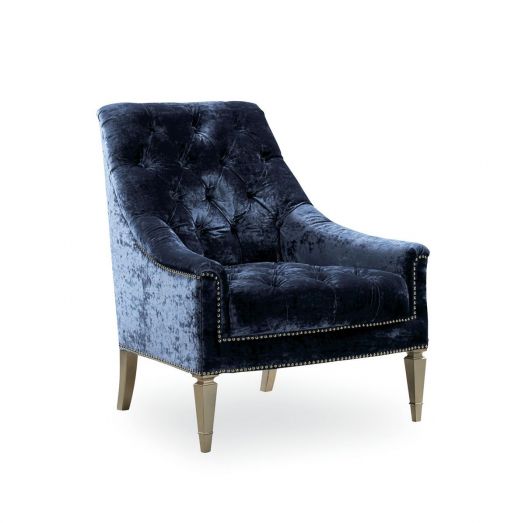 Classic Elegance -Tufted Chair (Dark Blue)