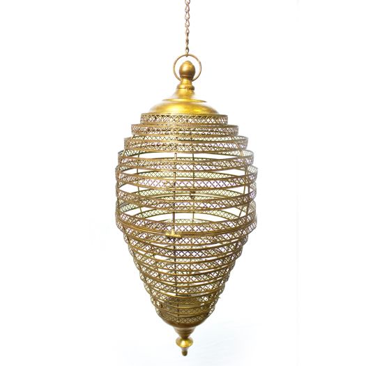 Hanging Candle Lantern, Gold