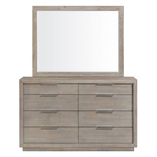 Arcadia Grey 8-Drawer Full Set Dresser And Mirror