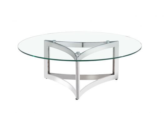 Alexa Coffee Table Clear Glass With Sliver Base