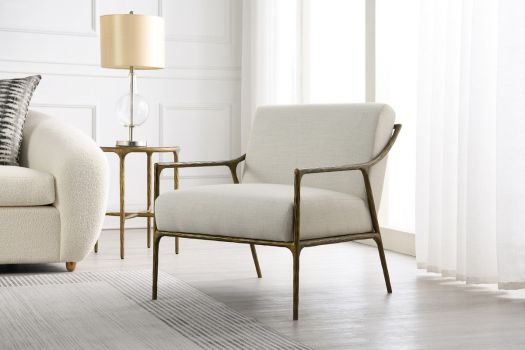 iron linen - Gold Accent chair