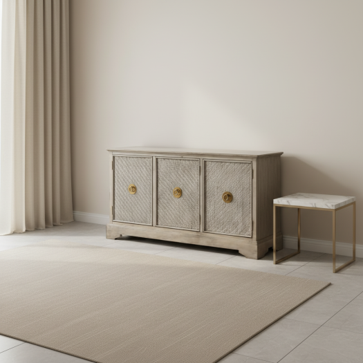 3 Door Cabinet in Bamboo Finish