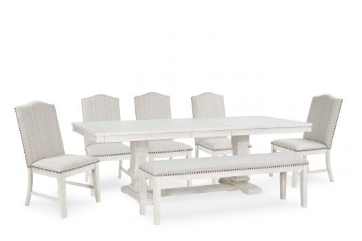 Hestigan Dining Set 6 Chairs W Bench