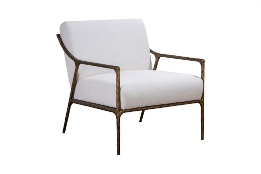 iron linen - Gold Accent chair