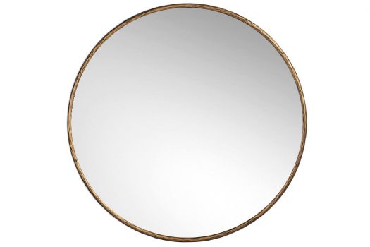 iron Round mirror- Gold-Larg