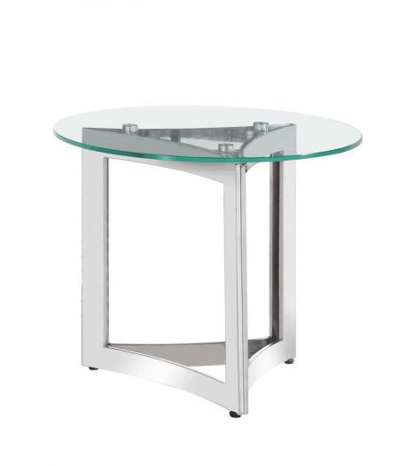 Alexa Side Table Clear Glass With Sliver Base