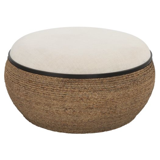 Uttermost Island Straw Storage Ottoman / Coffee Table