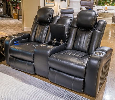 Caveman Den Power Reclining Loveseat with Console