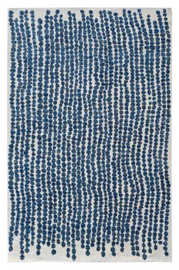 Woven Jute Rug with Ocean Stripes - Natural Harmony