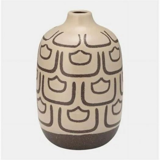 CER, 10"H DECORACTIVE VASE, IRISH CREAM