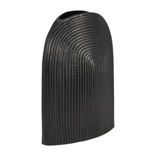 METAL, 14" ARCH VASE, MATT BLK