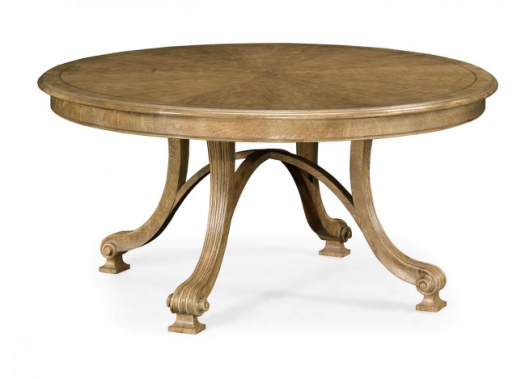 Cambridge Collection - 60" Round Caledonian Daniella & Burl Walnut Dining Table