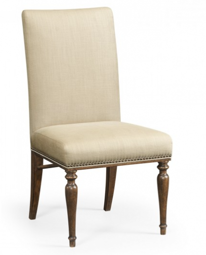 Cambridge Collection - Square Back Bleached Crotch Walnut Dining Side Chair