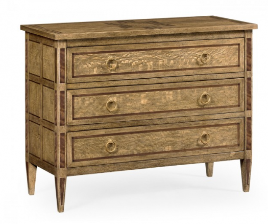 Cambridge Collection - Rectangular English Brown Oak Chest of Drawers