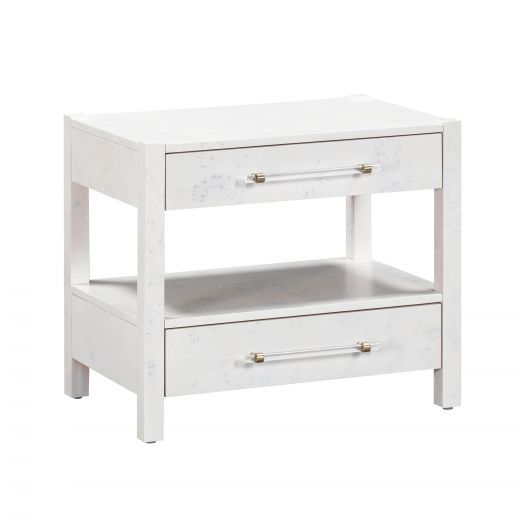 Brandyss White Burl Nightstand