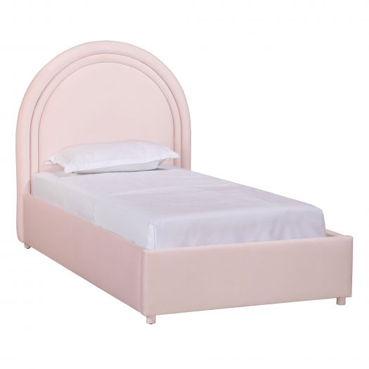 Gumdrop Blush Velvet Bed in Twin