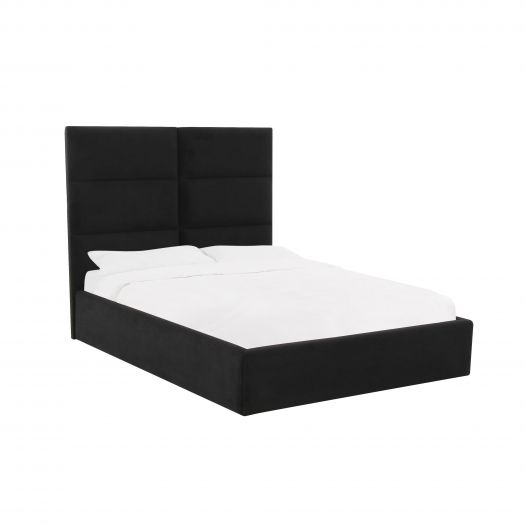 Eliana Black Velvet Queen Bed