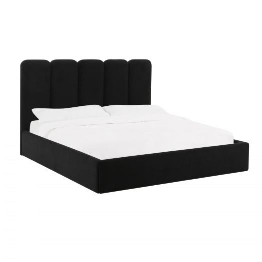 Palani Black Velvet King Bed