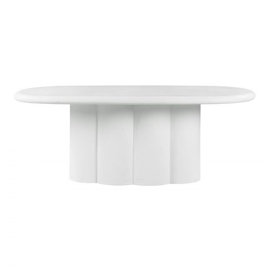 Elika White Faux Plaster Oval Dining Table