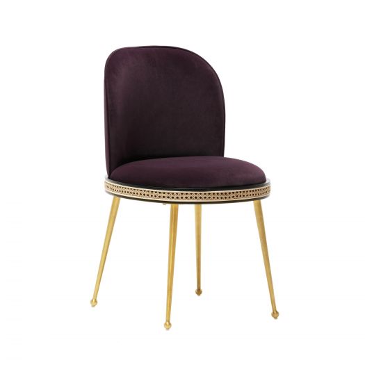 Harley Eggplant Velvet Dining Chair