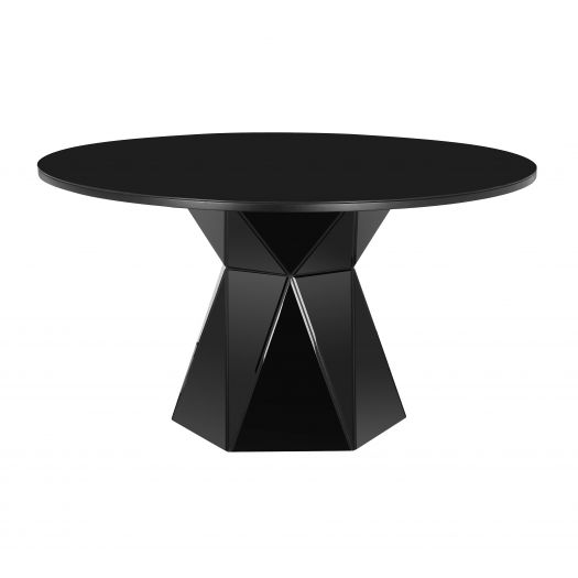 Iris Black Glass Dining Table